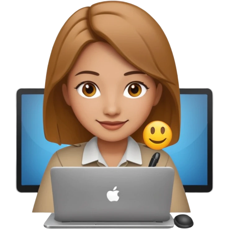 girl seo specialist on pc emoji