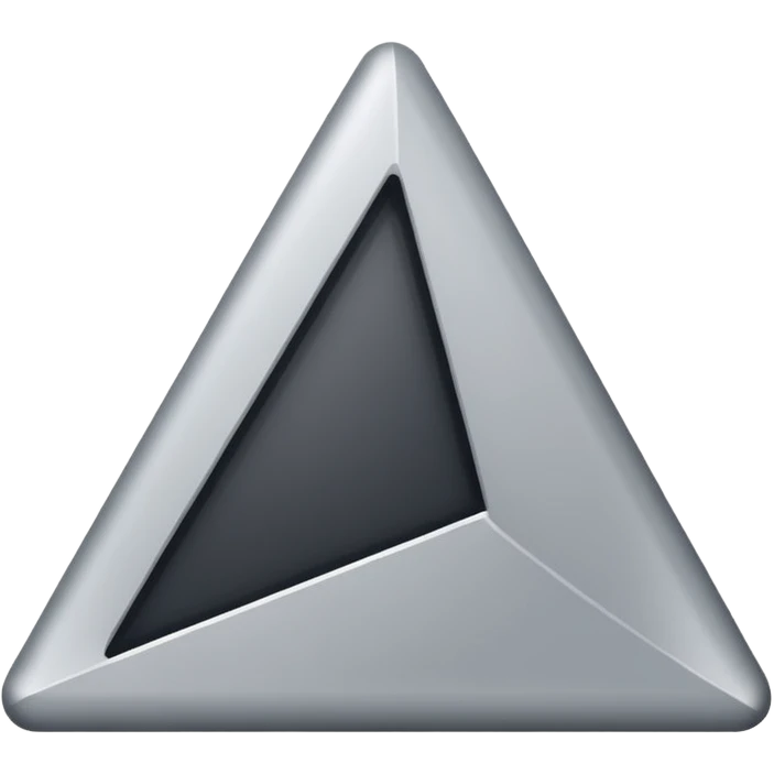 gray triangle parallel to the left, 60 degrees inclined, plain emoji