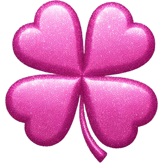 Pink Sparkly 4-leaves clover emoji