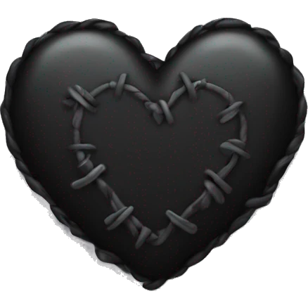 black heart with stitches on it emoji