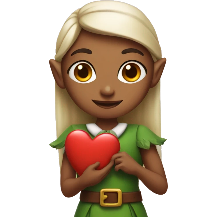 big heart and girl elf emoji