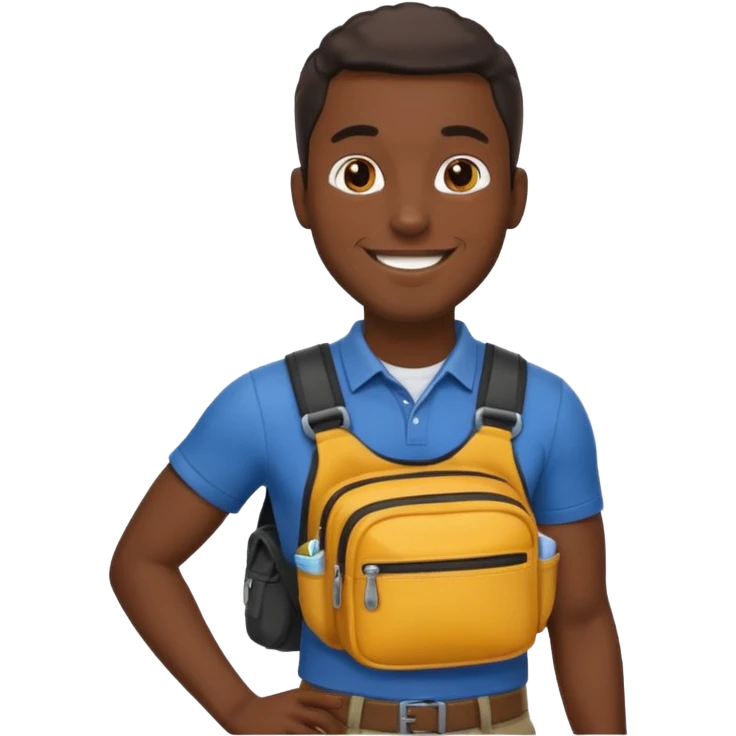 black man with waist bags emoji