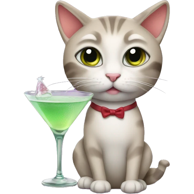 Cat with a martini emoji
