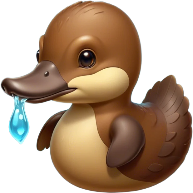 Cinematic Noble Platypus Portrait Emoji, Poised and regal, with a uniquely streamlined build and a sleek brown fur, a distinctive flat duckbill and broad, beaver-like tail, deep-set soulful eyes full of wonder, Simplified yet sharp and sophisticated features, highly detailed, glowing with a soft, dignified glow, high shine, intelligent and enigmatic, stylized with an air of aquatic curiosity, focused and attentive, soft glowing outline, capturing the essence of a watchful and confident oddity, so majestic it feels as though it could glide out of the screen with effortless authority! emoji