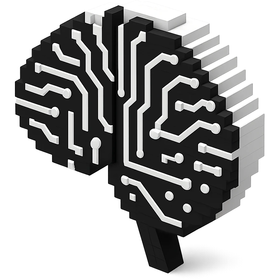 Make it voxel and bnw emoji