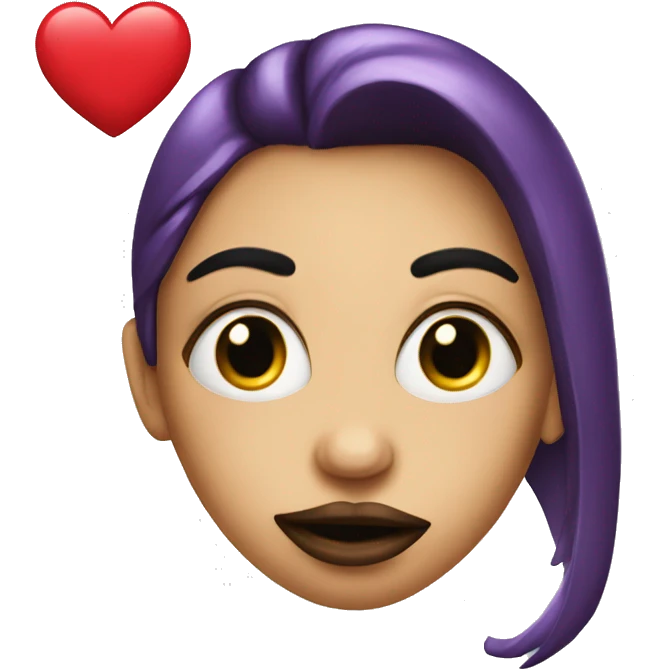 Freaky face with missy lips with  heart on the side  emoji