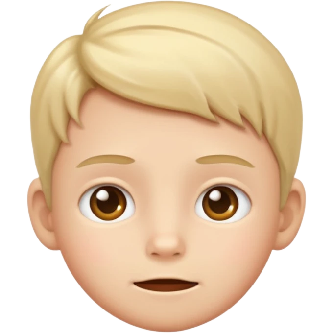 apple style emoji of a kid, neutral expression emoji
