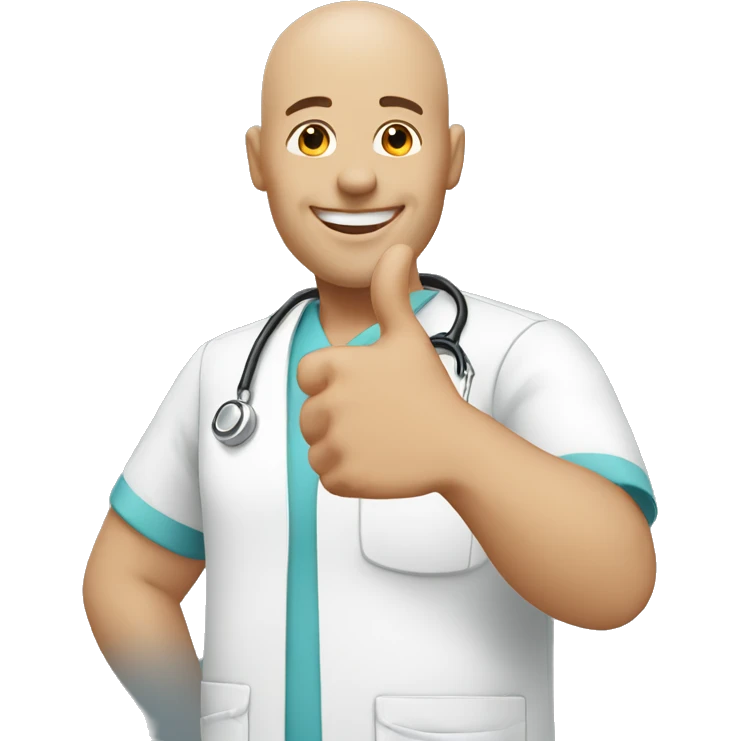 Bald male Nurse giving thumbs up emoji