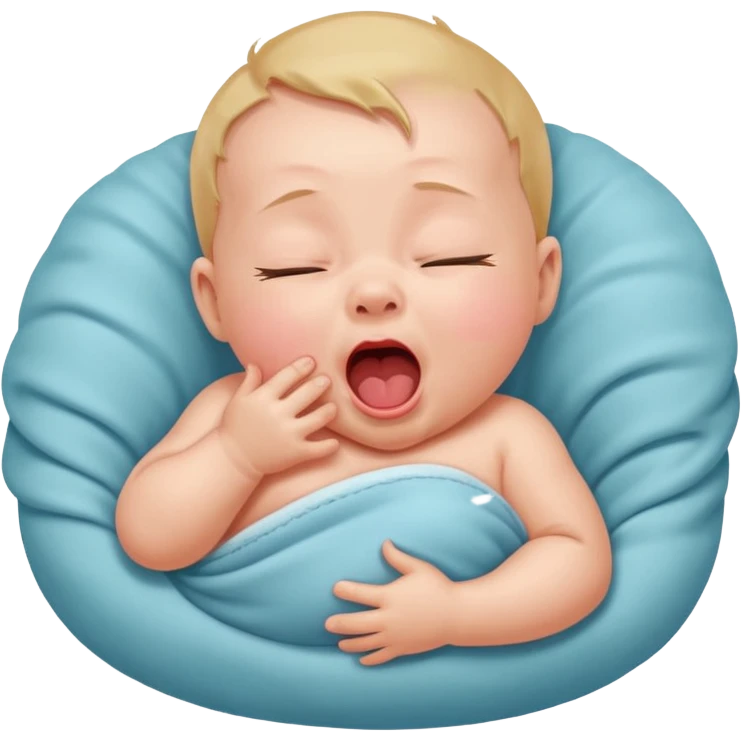 A newborn baby yawning. emoji