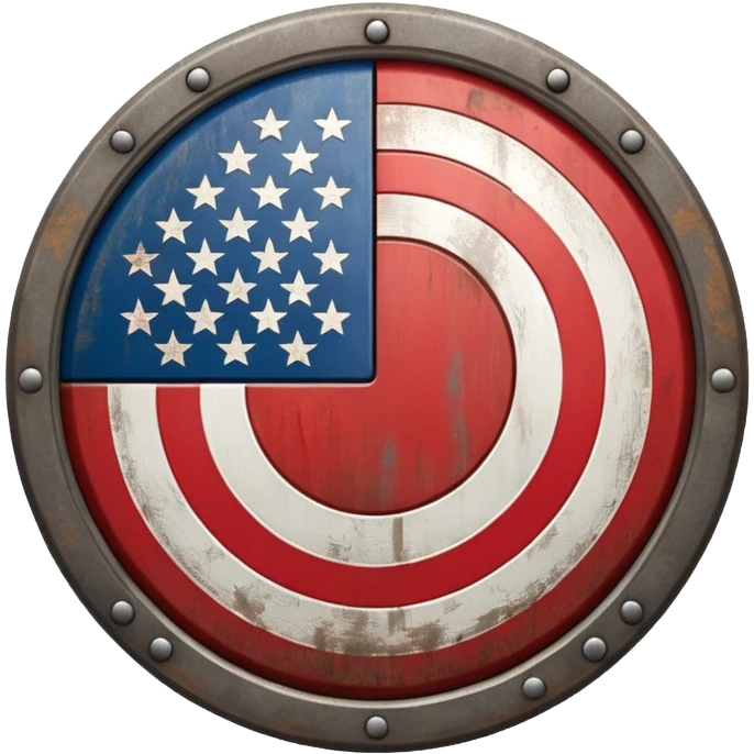 A Circle Shield With American Flag Printed On It emoji