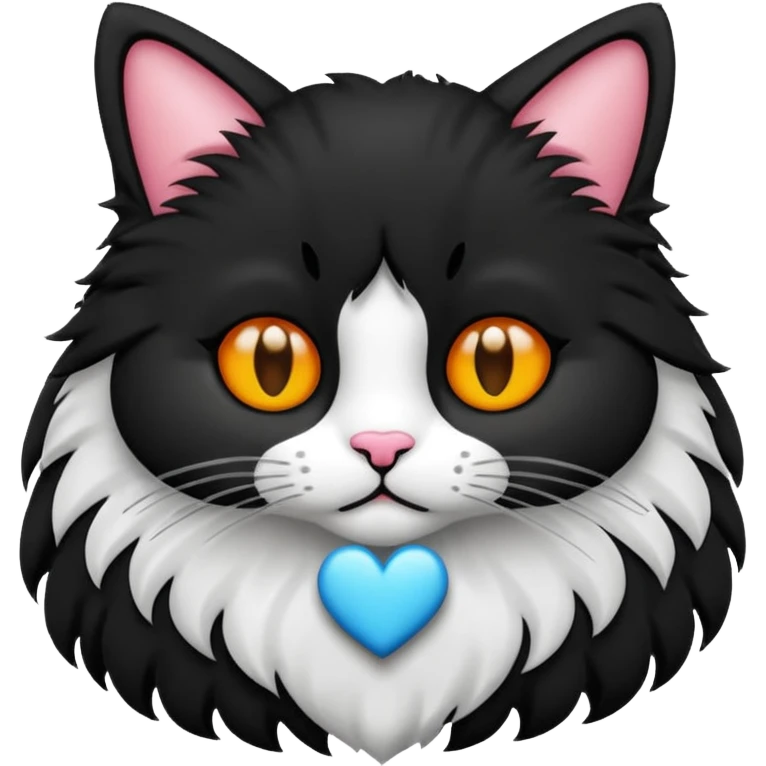 een zwarte kat met een hartje emoji