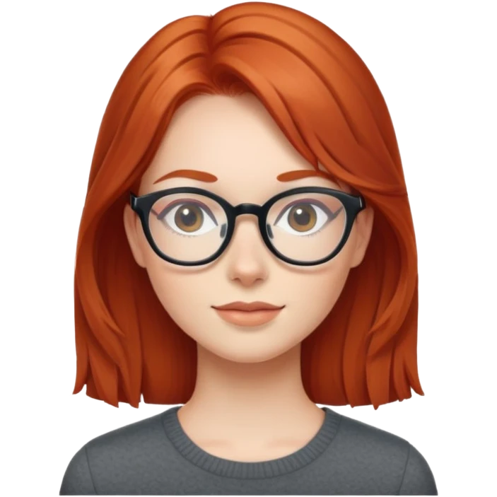 Рыжая девочка в очках emoji