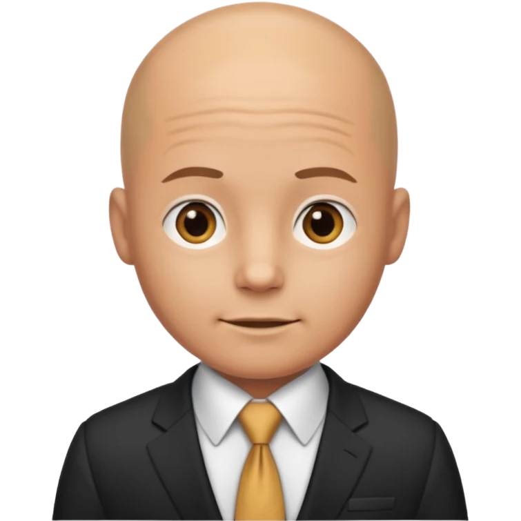 CUte bald man in suit emoji