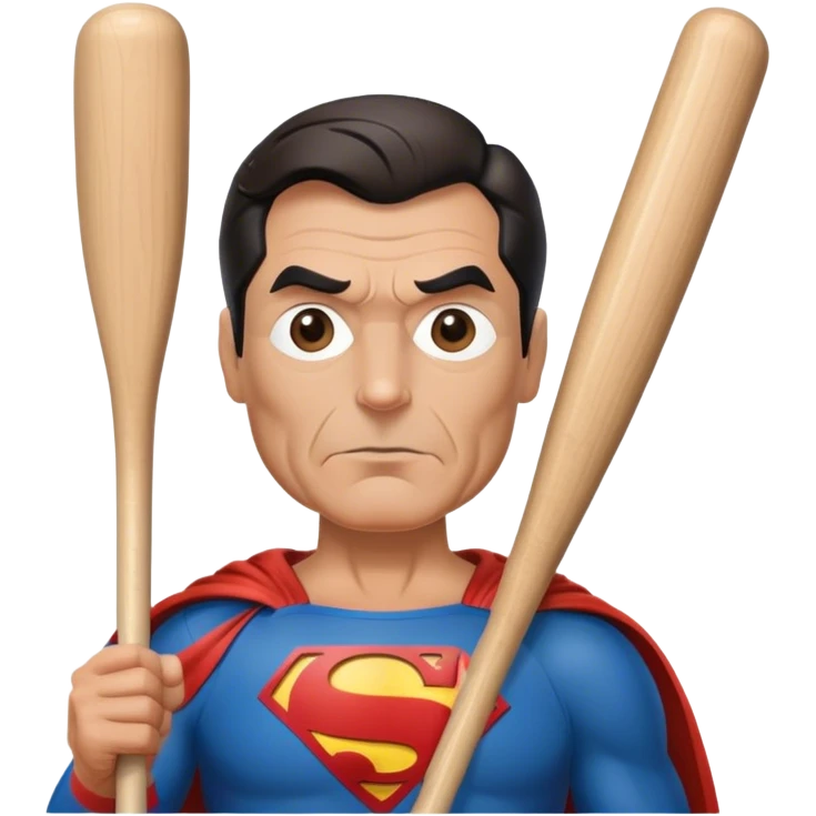 Old Superman with a baseball bat emoji