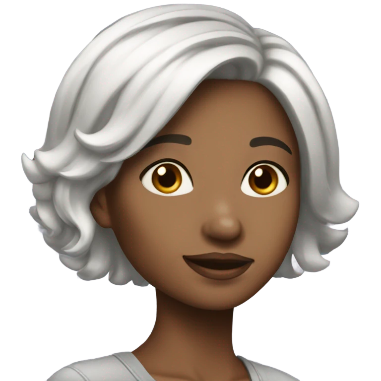 Girl platinum, short hair  emoji