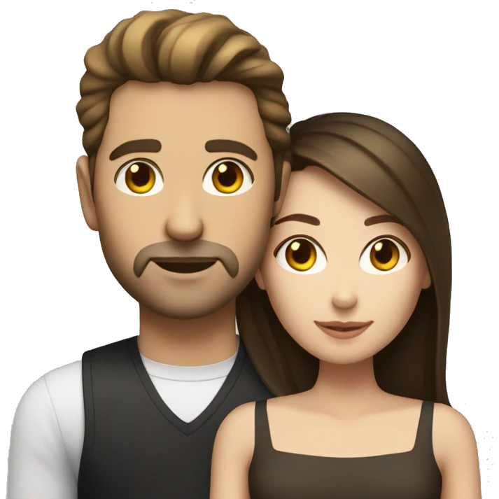 white brunette man with stubble and brunette white woman emoji