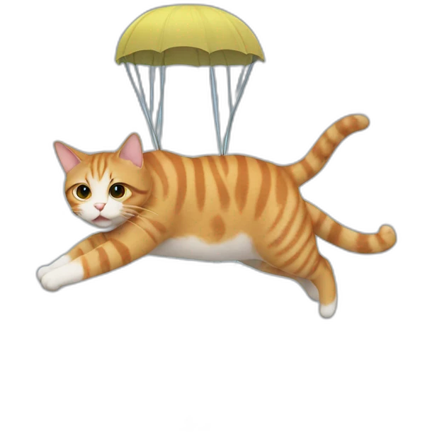 cat suspended witk parachute emoji