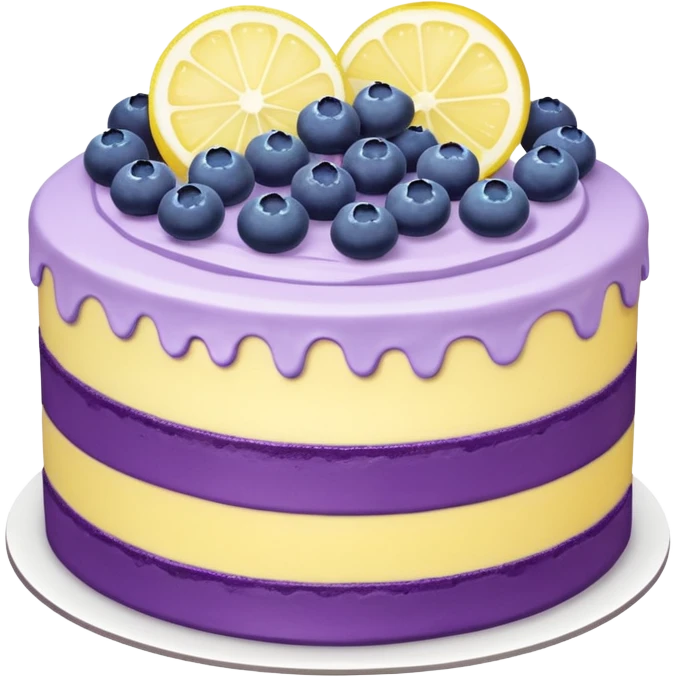 lemon and blueberry buttercream cake emoji