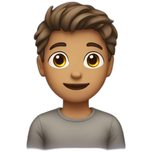 A boy with love emoji