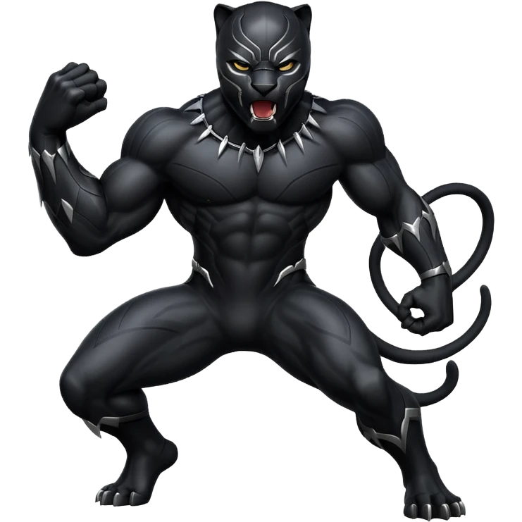 black panther roaring emoji
