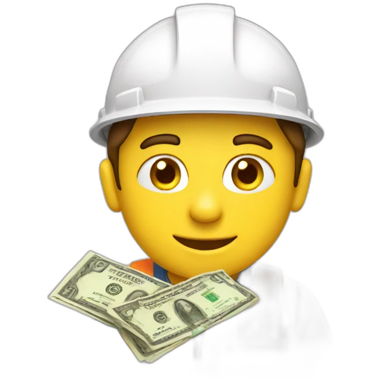 Builder with money emoji