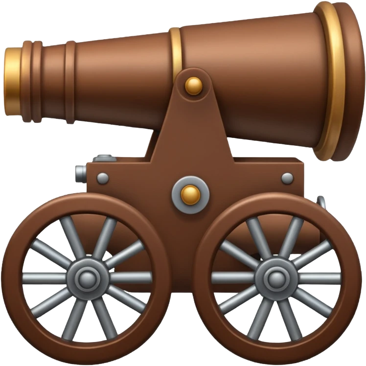 Create an emoji of a war cannon. The cannon should be brown. emoji