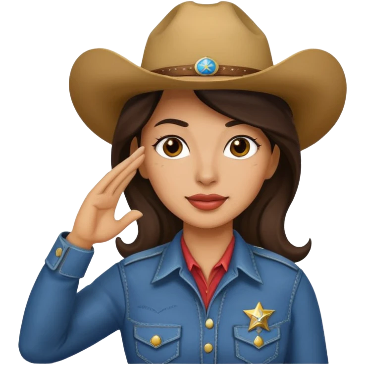Saluting cowgirl Latina emoji
