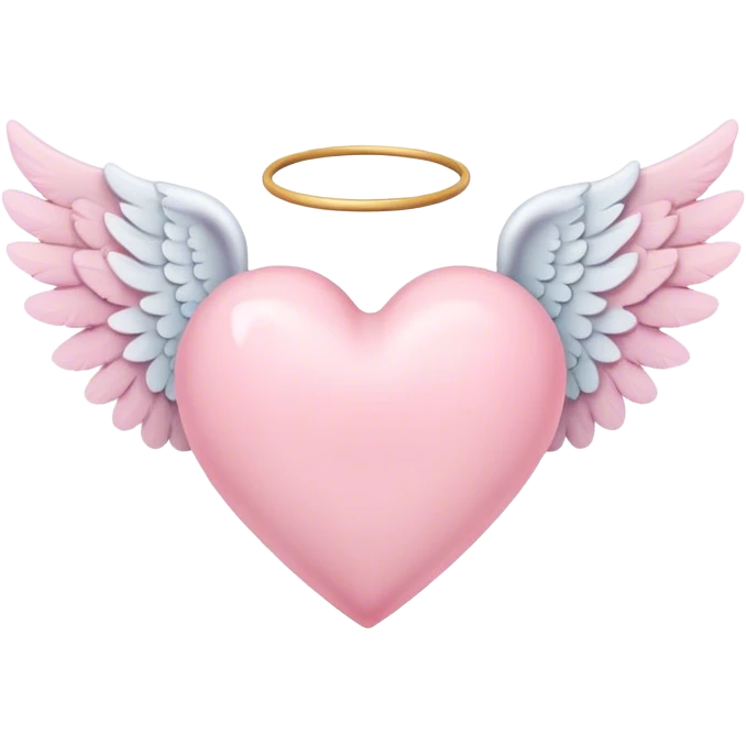pink pastel heart with angel wings emoji