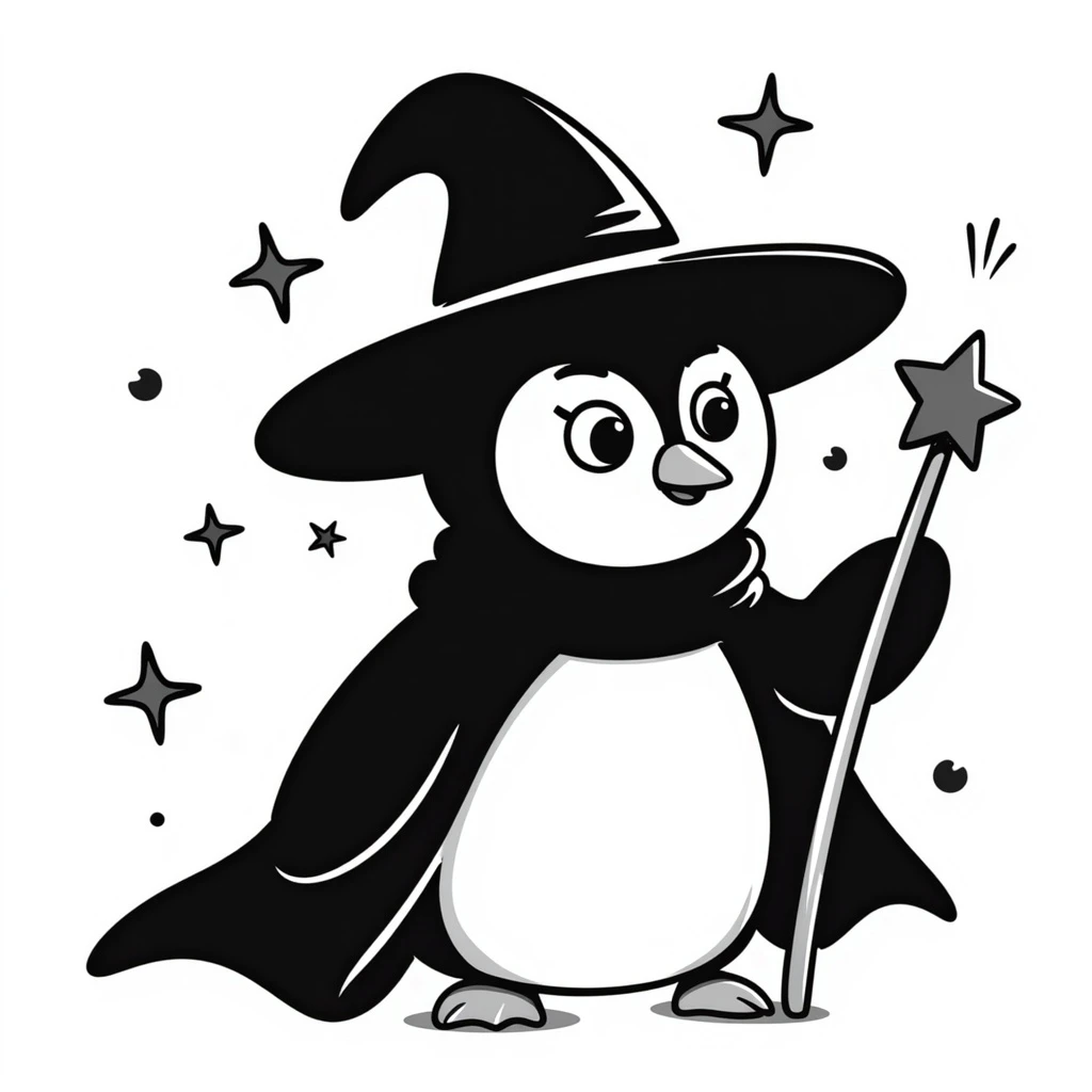 Penguin Wizard emoji