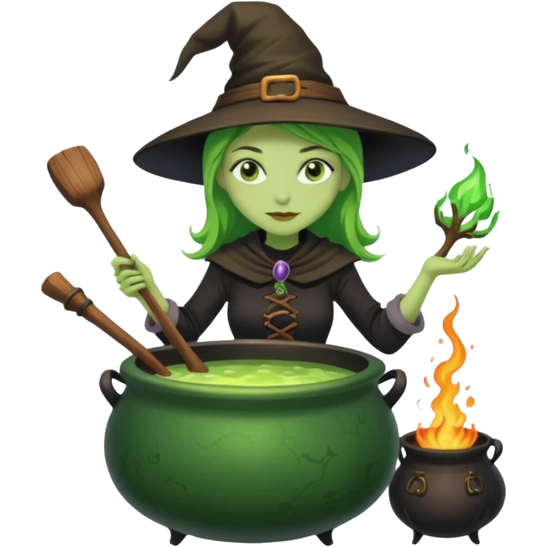 green witch cooking potion emoji