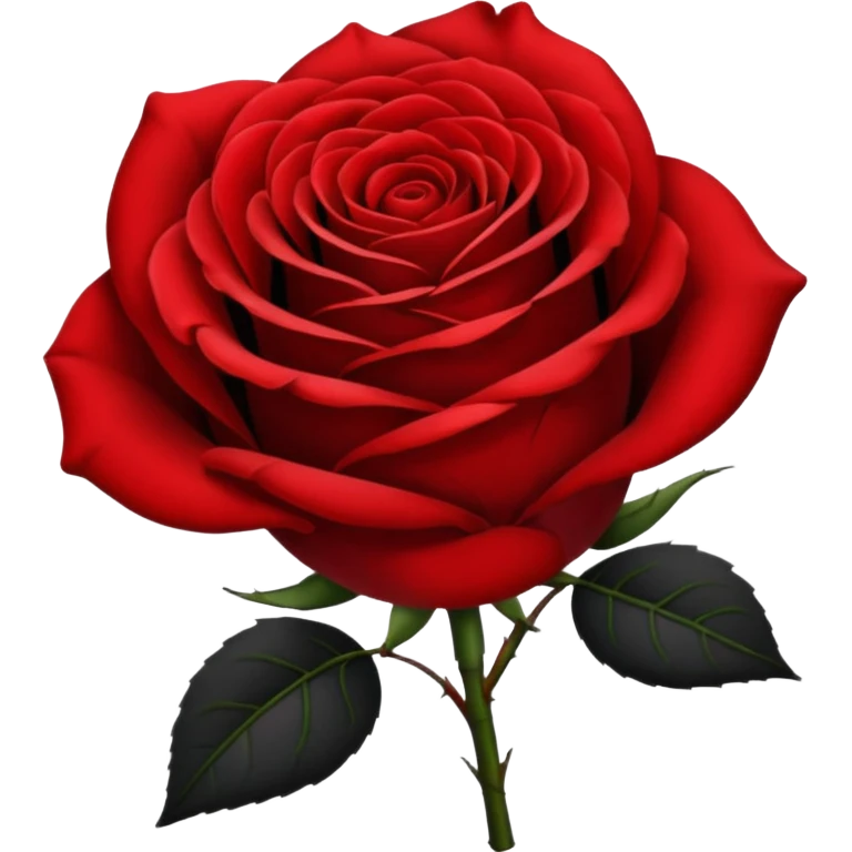 black and red half  rose emoji