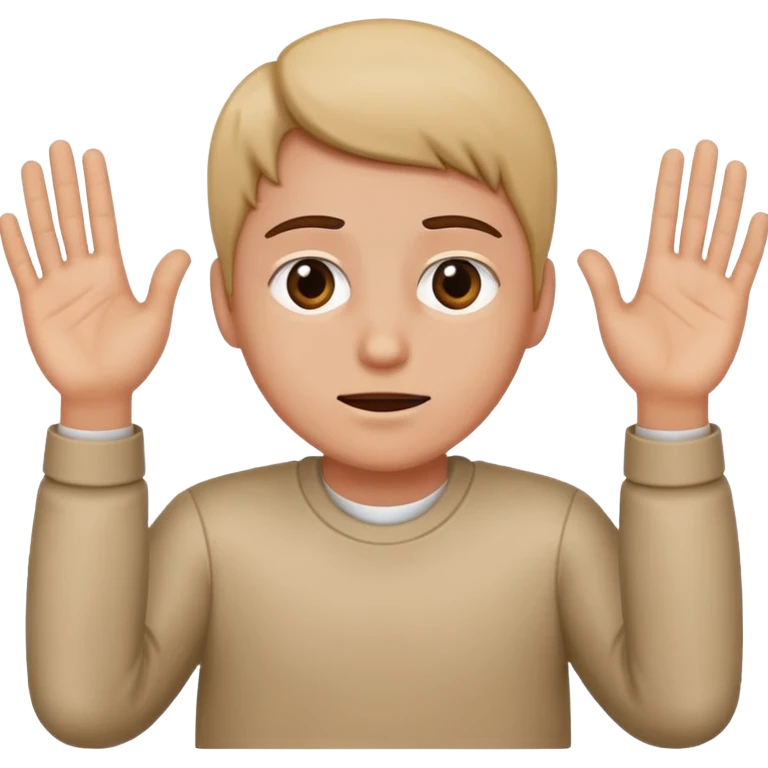 A person holding up their hands innocently (like they were accused of a crime) emoji