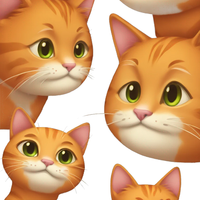 Big orange cat AND small tricolour kitty emoji