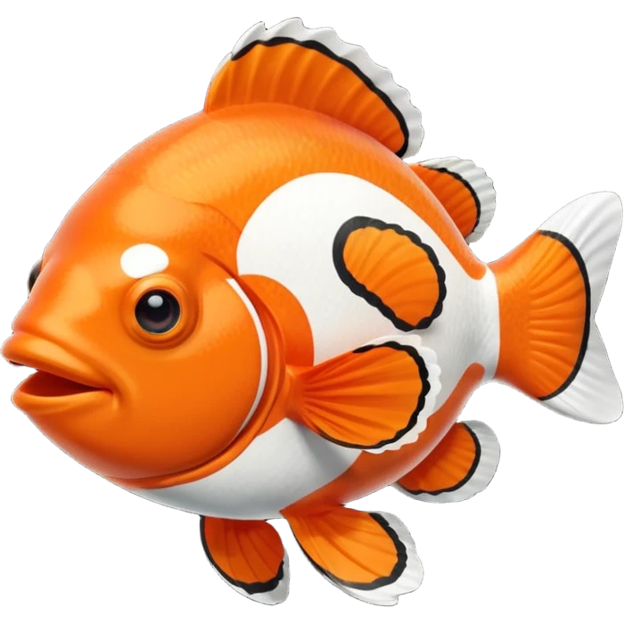 Full body of a clownfish, apple emoji style emoji
