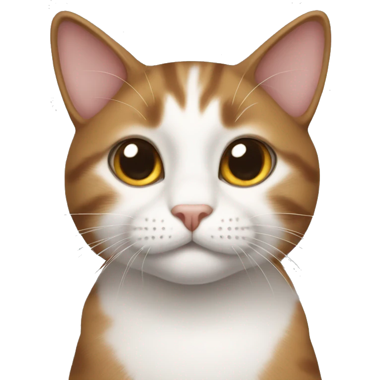 a brown white cat emoji