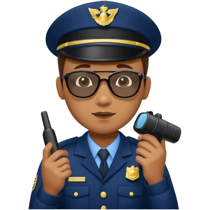 school security, sun glasses, holding walkie-talkie emoji