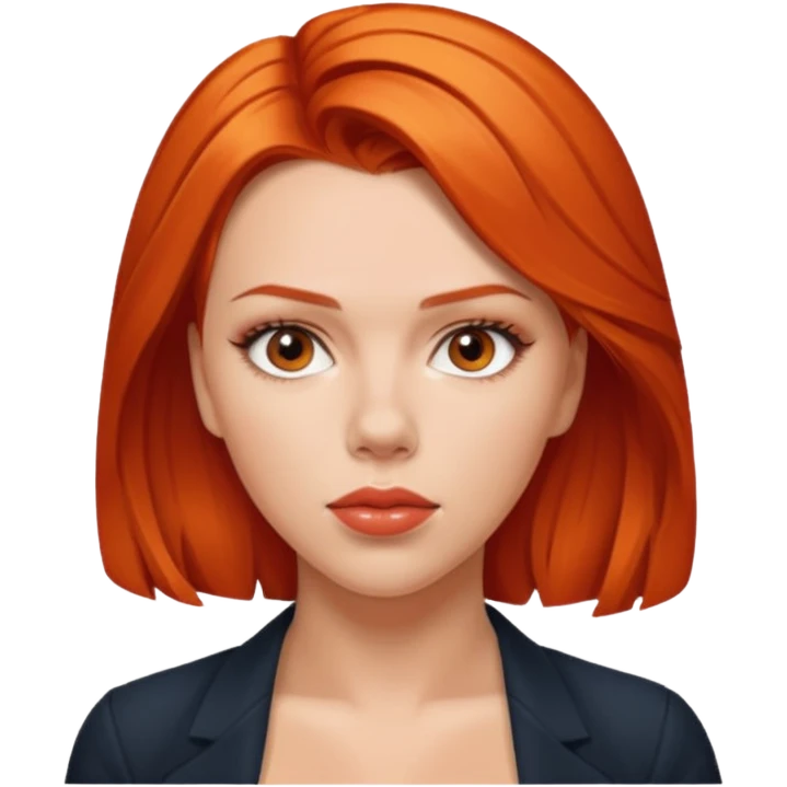 scarlett johansson, orange red emoji