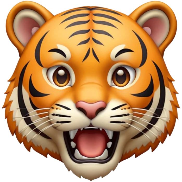 tiger face Poggers meme with surprised open mouth for Twitch emote emoji