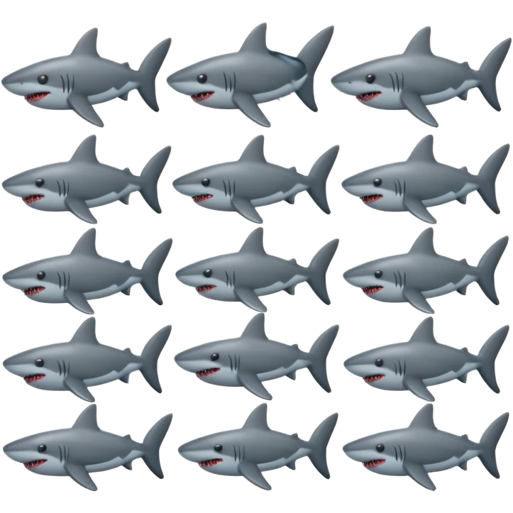 multiple shark emojis in the shape of a heart emoji
