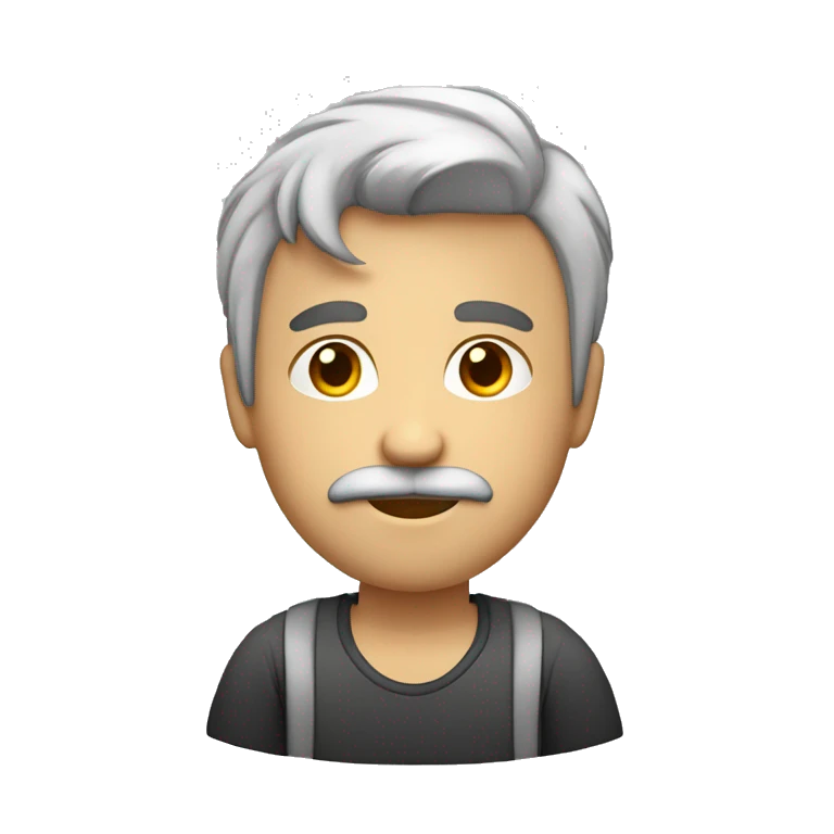 Un chico joven, blanco, sin barba ni bigote, de estatura media, pelo corto y muy serio emoji