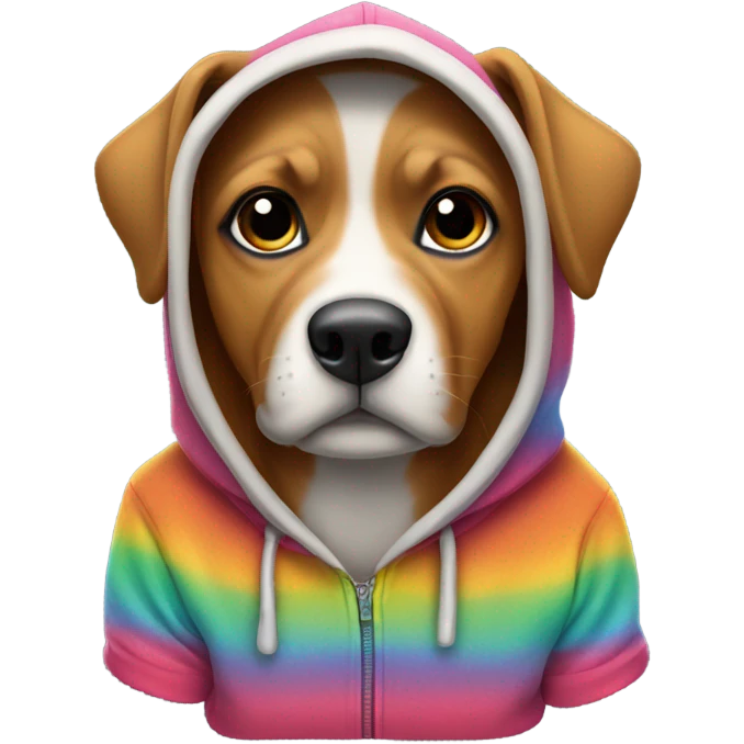 Dog wearing hoodie emoji