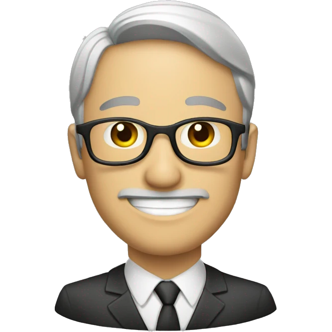 Señor profesional,alegre, transmite seguridad emoji