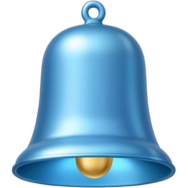 sky blue bell, minimal and iconic emoji