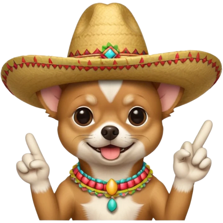 Chihuahua wearing sombrero  two middle fingers up  emoji