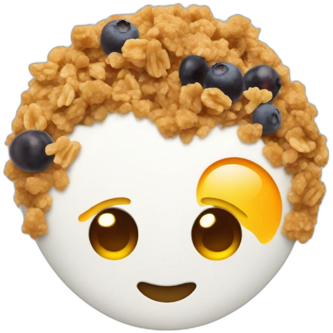 plato de yogur con granola y frutas emoji