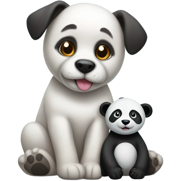 Dog with panda emoji