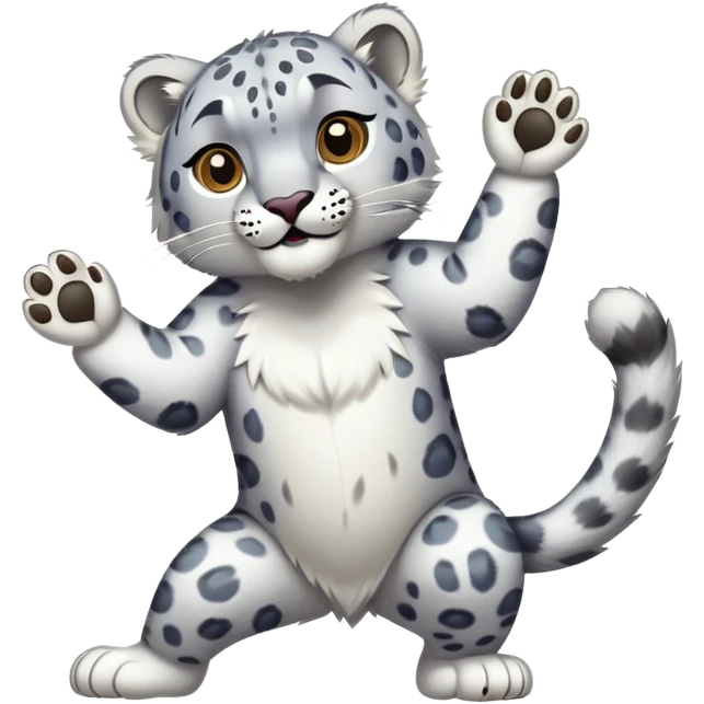 snow leopard dancing emoji