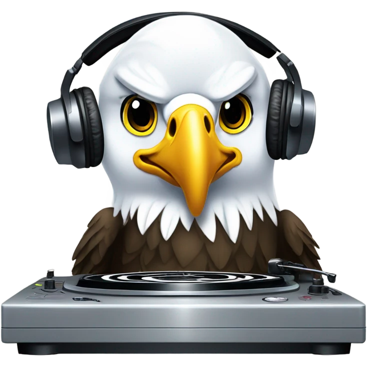 Bald eagle DJ emoji