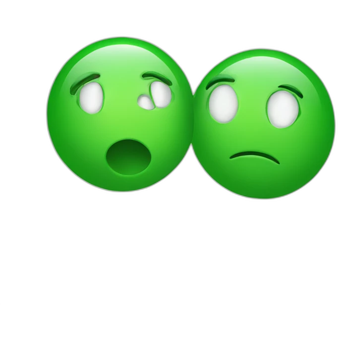Two green Talking to each other emoji