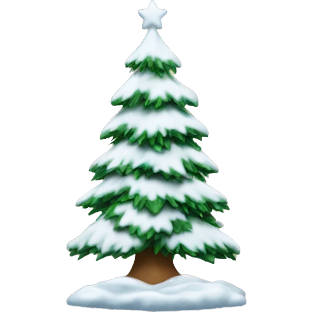 christmas tree with snow emoji